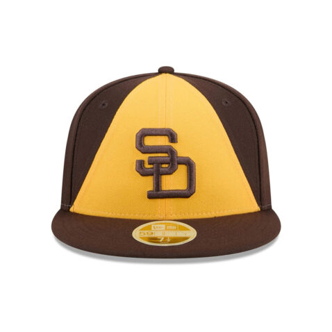 New Era 59Fifty San Diego Padres Hall Of Fame Fitted Hat Brown Gold - Image 2