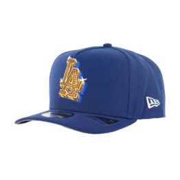 New Era 9Fifty Los Angeles Dodgers Emblem A-Frame Snapback Hat Dark Royal Blue White