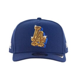 New Era 9Fifty Los Angeles Dodgers Emblem A-Frame Snapback Hat Dark Royal Blue White
