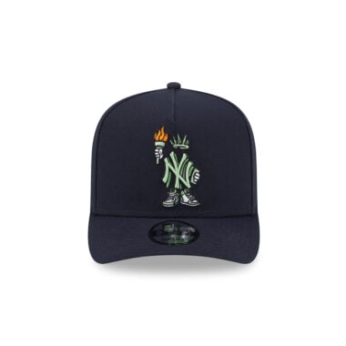 New Era 9Fifty New York Yankees Cartoon A-Frame Snapback Hat Dark Navy White