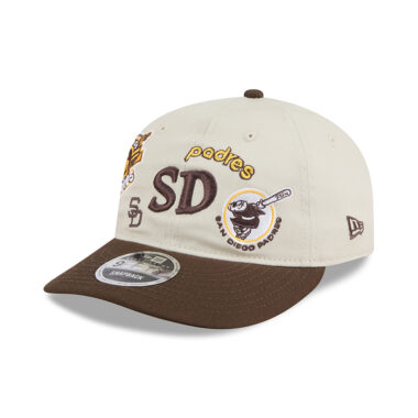 New Era 9Fifty Retro Crown San Diego Padres Scatter Snapback Hat White Brown
