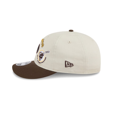 New Era 9Fifty Retro Crown San Diego Padres Scatter Snapback Hat White Brown - Image 6