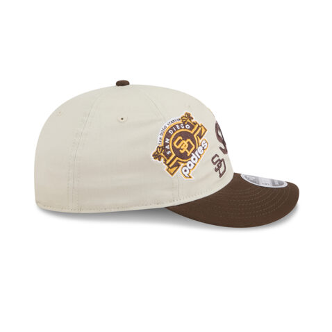 New Era 9Fifty Retro Crown San Diego Padres Scatter Snapback Hat White Brown - Image 4