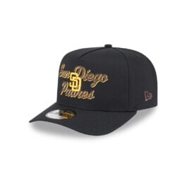 New Era 9Fifty San Diego Padres Chain Stitch A-Frame Snapback Hat Brown Gold