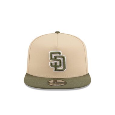 New Era 9Fifty San Diego Padres Color Pack Two Tone A-Frame Snapback Hat Cream White New Olive