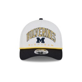New Era 9Forty M-Crown Michigan Wolverines Arch Two Tone A-Frame Snapback Hat Chrome White Blue