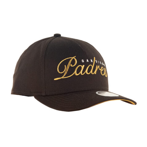 New Era 9Forty M-Crown San Diego Padres Metallic A-Frame Snapback Hat Brown Gold - Image 3