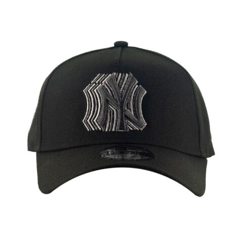 New Era 9Forty New York Yankees 1949 World Series Frames A-Frame Snapback Hat Black Metallic Gray - Image 2