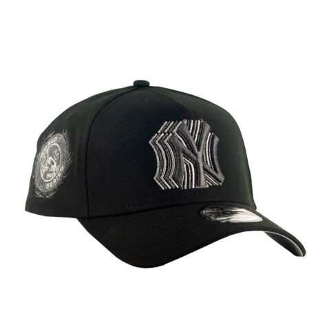 New Era 9Forty New York Yankees 1949 World Series Frames A-Frame Snapback Hat Black Metallic Gray - Image 3