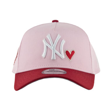 New Era 9Forty New York Yankees World Series Hearts Two Tone A-Frame Snapback Hat Pink Scarlet Red