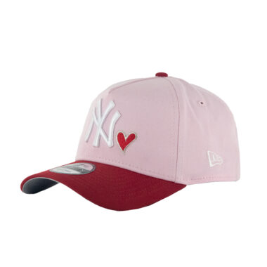 New Era 9Forty New York Yankees World Series Hearts Two Tone A-Frame Snapback Hat Pink Scarlet Red