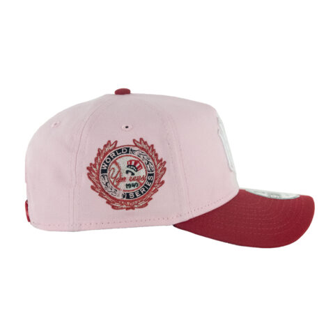 New Era 9Forty New York Yankees World Series Hearts Two Tone A-Frame Snapback Hat Pink Scarlet Red - Image 4