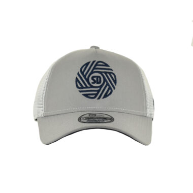 New Era 9Forty San Diego Football Club SDFC Flow Logo A-Frame Mesh Trucker Snapback Hat Gray White Blue