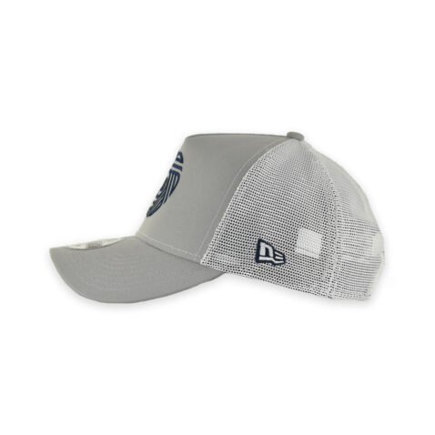 New Era 9Forty San Diego Football Club SDFC Flow Logo A-Frame Mesh Trucker Snapback Hat Gray White Blue - Image 4