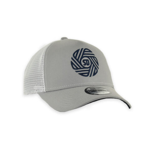 New Era 9Forty San Diego Football Club SDFC Flow Logo A-Frame Mesh Trucker Snapback Hat Gray White Blue - Image 3