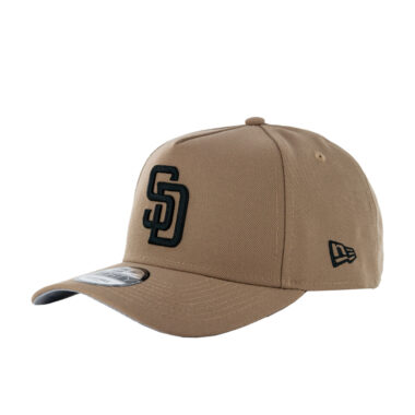 New Era 9Forty San Diego Padres Adjustable A-Frame Snapback Hat Khaki Black
