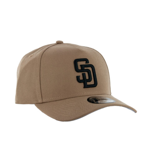 New Era 9Forty San Diego Padres Adjustable A-Frame Snapback Hat Khaki Black - Image 2