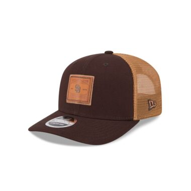 New Era 9Seventy San Diego Padres Debossed Logo Mesh Trucker Snapback Hat Brown