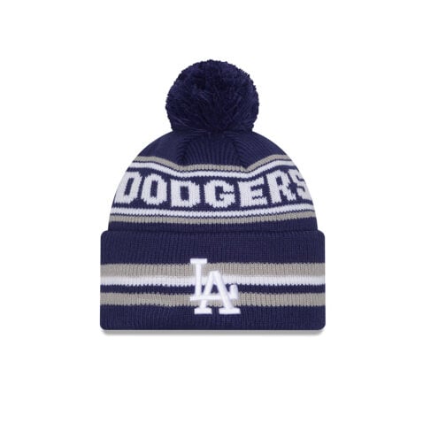 New Era Los Angeles Dodgers Knit Classic Pom Beanie Dark Royal Gray
