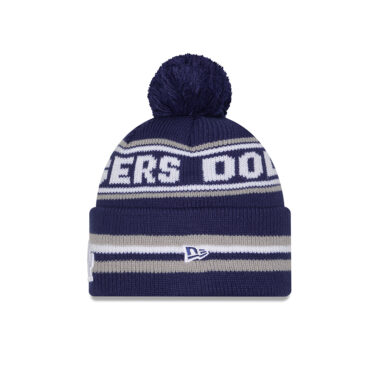 New Era Los Angeles Dodgers Knit Classic Pom Beanie Dark Royal Gray