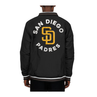 New Era San Diego Padres G3 Coaches Jacket Black Gold New Era San Diego Padres G3 Coaches Jacket Black Gold