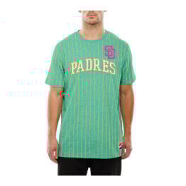 New Era San Diego Padres Pinstripe Jersey Short Sleeve T-Shirt Clear Mint White