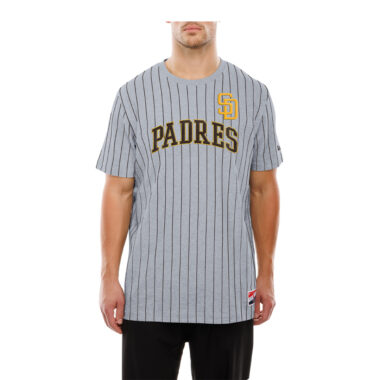 New Era San Diego Padres Pinstripe Jersey Short Sleeve T-Shirt Gray Brown New Era San Diego Padres Pinstripe Jersey Short Sleeve T-Shirt Gray Brown