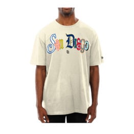 New Era San Diego Padres SD Warhol Short Sleeve T-Shirt Chrome White