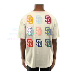 New Era San Diego Padres SD Warhol Short Sleeve T-Shirt Chrome White