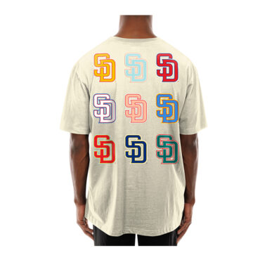 New Era San Diego Padres SD Warhol Short Sleeve T-Shirt Chrome White