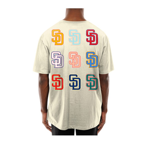 New Era San Diego Padres SD Warhol Short Sleeve T-Shirt Chrome White - Image 2