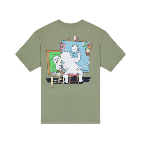 Ripndip Nerman Rockwell Short Sleeve T-Shirt Dusty Olive - Image 2