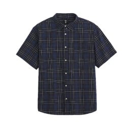 Vans Lawson Plaid Short Sleeve Button Down Woven Shirt Parisian Night Black