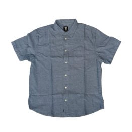 Vans Lawson Solid Short Sleeve Button Down Woven Shirt True Navy