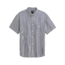 Vans Lawson Stripe Short Sleeve Button Down Woven Shirt White Dress Blues