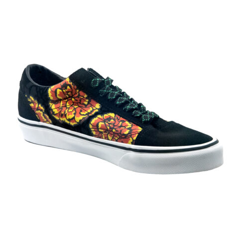 Vans Old Skool Dia De Los Muertos 2025 Shoes Black Yellow Orange - Image 3