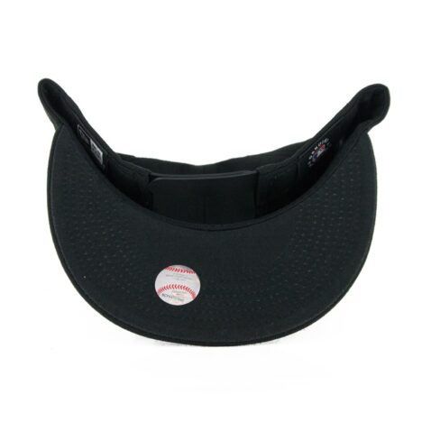New Era 9Fifty San Diego Padres Vintage Script Snapback Hat Black White - Image 3