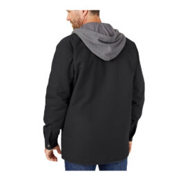 Dickies Mens Fleece Hooded Duck Shirt Jacket With Hydroshield Black