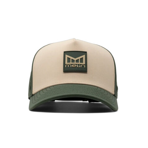 Melin Hydro Odysea Stacked Snapback Hat Khaki Kombu Green - Image 2