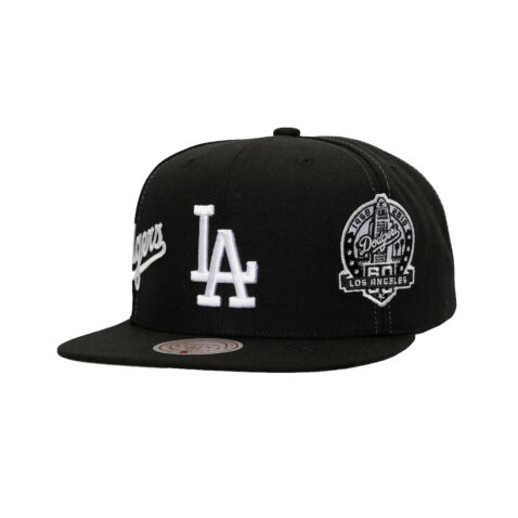 Mitchell & Ness Los Angeles Dodgers Trifecta Snapback Hat Black