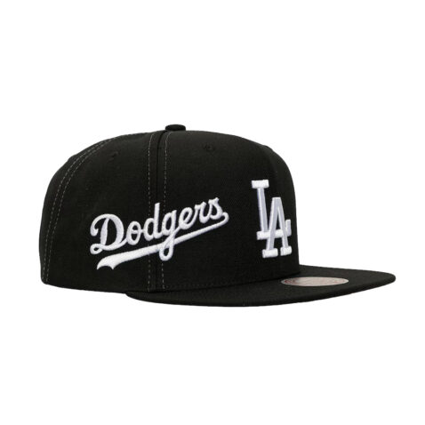 Mitchell & Ness Los Angeles Dodgers Trifecta Snapback Hat Black - Image 2