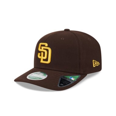 New Era 9Seventy San Diego Padres 2025 Post Season Side Patch On Field Game Stretch Snapback Hat Dark Brown Gold