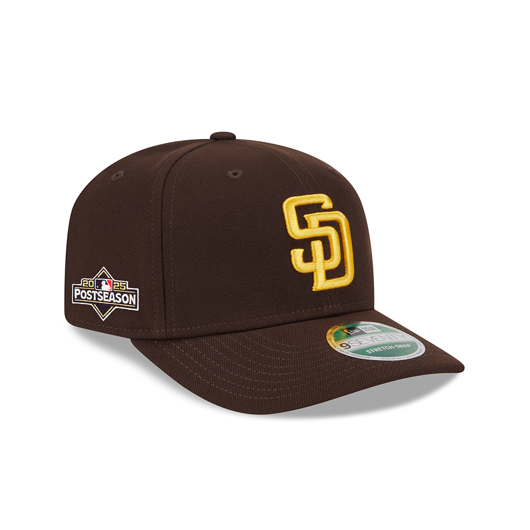New Era 9Seventy San Diego Padres 2025 Post Season Side Patch On Field Game Stretch Snapback Hat Dark Brown Gold New Era 9Seventy San Diego Padres 2025 Post Season Side Patch On Field Game Stretch Snapback Hat Dark Brown Gold - Image 3