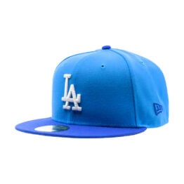 New Era 59Fifty Los Angeles Dodgers Two Tone Fitted Hat Snapshot Blue Majestic Blue White