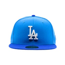 New Era 59Fifty Los Angeles Dodgers Two Tone Fitted Hat Snapshot Blue Majestic Blue White
