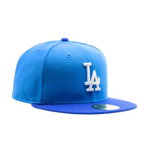 New Era 59Fifty Los Angeles Dodgers Two Tone Fitted Hat Snapshot Blue Majestic Blue White - Image 3