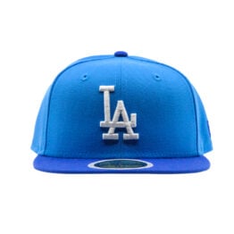 New Era 59Fifty Los Angeles Dodgers Two Tone Youth Fitted Hat Snapshot Blue Majestic Blue White