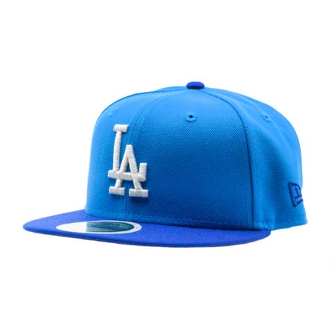 New Era 59Fifty Los Angeles Dodgers Two Tone Youth Fitted Hat Snapshot Blue Majestic Blue White