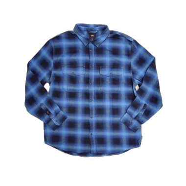 Vans Bixby Plaid Long Sleeve Flannel Shirt Parisian Night Blue Vans Bixby Plaid Long Sleeve Flannel Shirt Parisian Night Blue