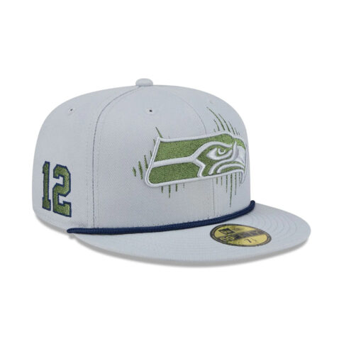New Era 59Fifty Seattle Seahawks NFL Rivalry Fitted Hat Gray Green - Image 3